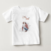 Amor infinito Imprimir camiseta blanca moderna par