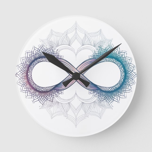Amor infinito Reloj de pared de Mandala - Arte ete (Anverso)