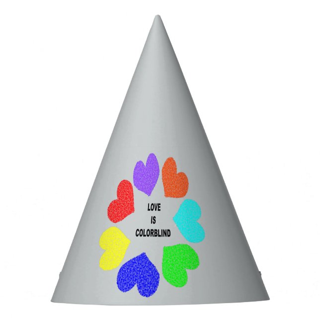 Amor interracial Corazón de arcoiris Gorra Fiesta (Anverso)