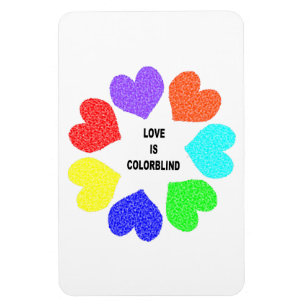 Amor interracial Corazones arco iris imán