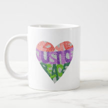 Amor, justicia, paz - taza enorme