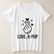 Amor, K-POP Gráfico de Corazón con Dedos en Camise