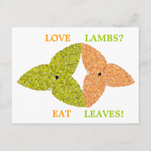 Amor Lambs Eat Leaves Postales Vegetarias Pro