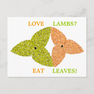 Amor Lambs Eat Leaves Postales Vegetarias Pro