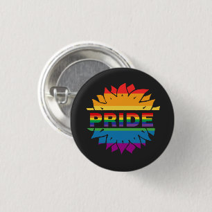 Amor LGBT+Orgullo botón flor arco iris