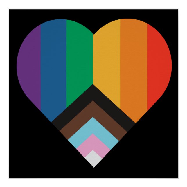 Amor LGBT+orgullo. Poster de bandera arcoiris (Anverso)