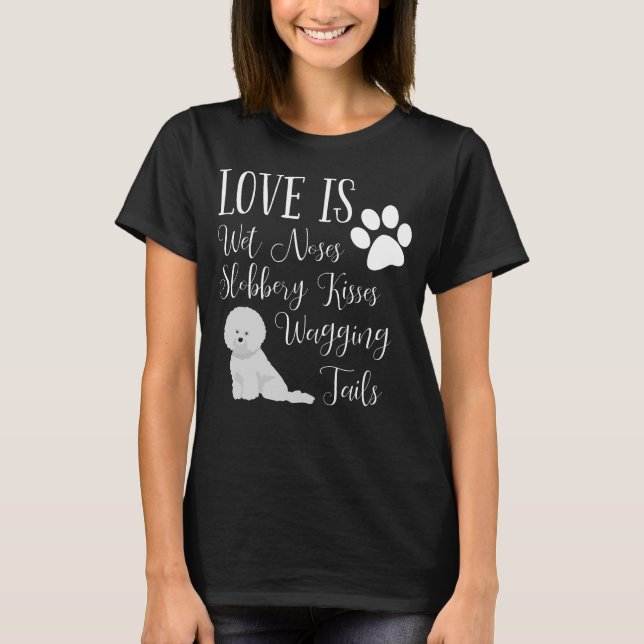 Amor lindo de la camiseta I del perro de Bichon (Anverso)