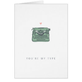 Amor Máquina de Escribir Antigua | Tarjeta Dulce y