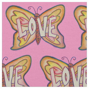 Amor Mariposa Inspirador Material de tela de palab