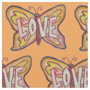 Amor Mariposa Inspirador Material de tela de palab