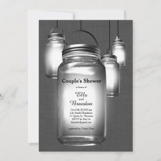 Amor Mason Jars Invitación a la ducha de la pareja