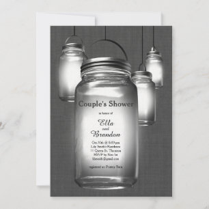 Amor Mason Jars Invitación a la ducha de la pareja
