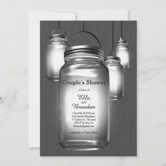 Amor Mason Jars Invitación a la ducha de la pareja