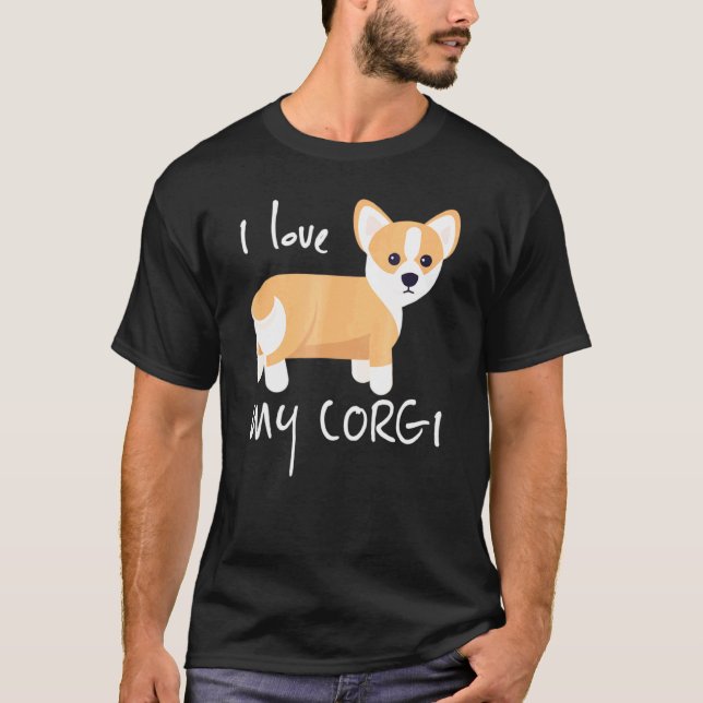 Amor Mi Perro Corgi Camiseta Corgis (Anverso)