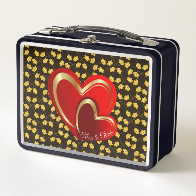 Amor Moderno Corazones Rojos Relación Personalizad (Anverso)