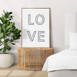 Amor moderno | Cotización monocroma Arte de moda<br><div class="desc">Sencillo y elegante "Amor" cita poster de impresión de arte en la pared con tipografía moderna de doble línea en negro sobre fondo blanco. Diseño minimalista,  moderno y monocromo inspirado en el romance,  el estímulo,  la inspiración,  la motivación,  la familia,  la amistad y la bondad.</div>