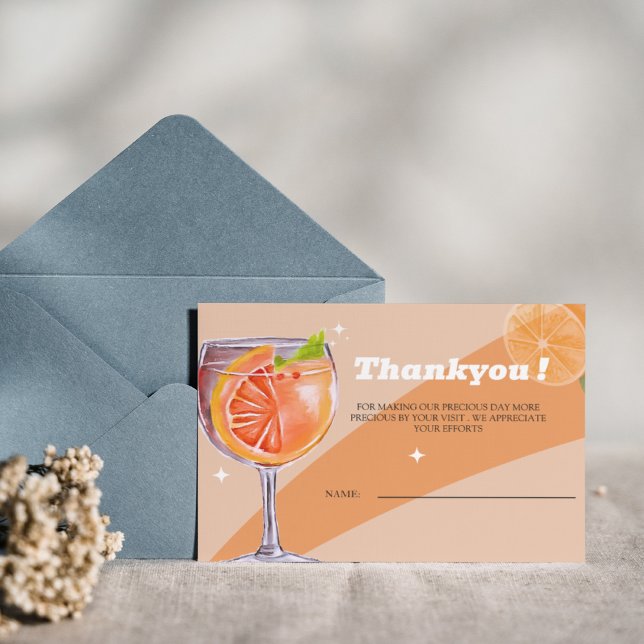 Amor moderno en First Spritz Bridal Shower gracias (Thankyou)