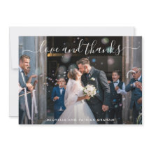 Amor Moderno y Agradecimiento Foto Boda Simple