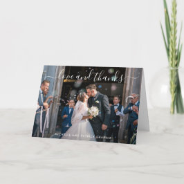 Amor Moderno y Agradecimiento Foto Tarjeta de Boda