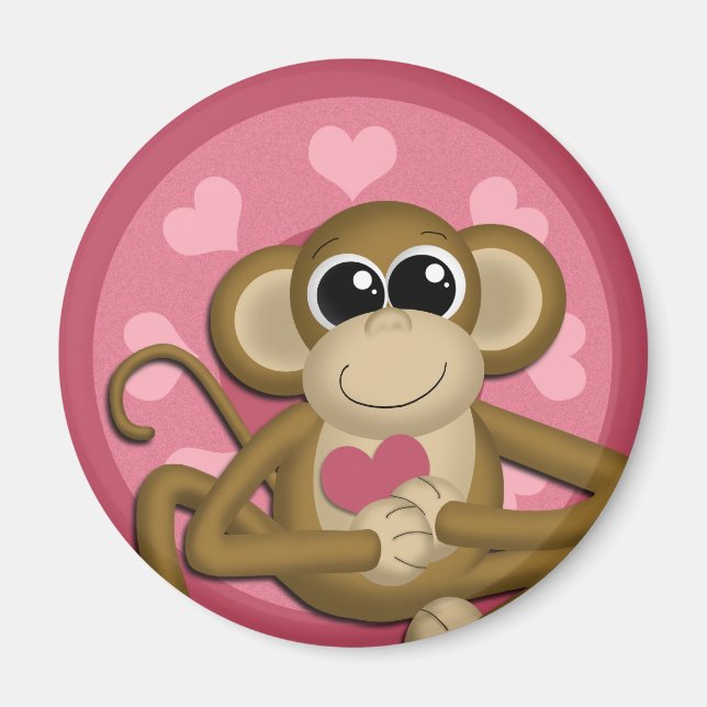 Amor Mono Imán rosa (Frente)