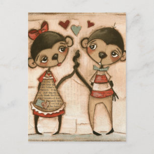 Amor mono - postal