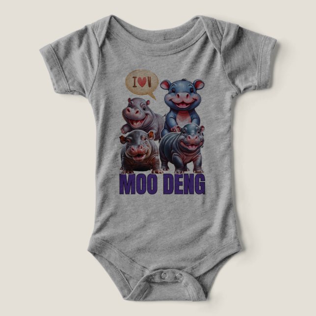 Amor moo Deng Thai divertido bebé hippo (Diseño delantero )