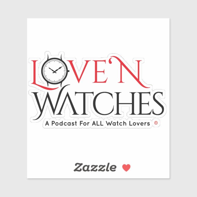 Amor ‘N Relojes VInyl 4" x 4" Pegatina vinílico (Hoja)