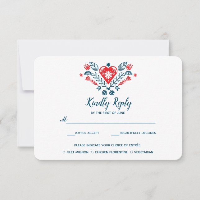Amor nórdico | Boda RSVP con elección de comida (Anverso)