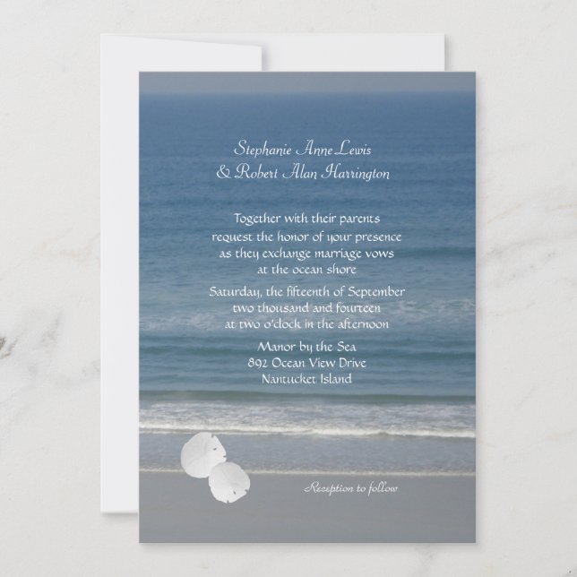Amor oceánico, invitación a la boda del dólar de a (Anverso)