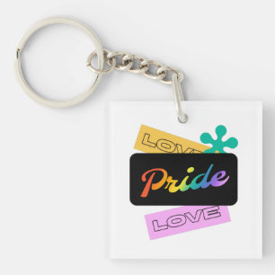 Amor orgullo amor. Orgullo LGBT+. Llavero Arcoíris