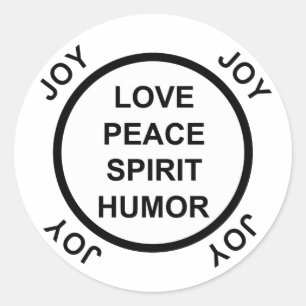 Amor, Paz, Espíritu, Humor, Alegría - Pegatinas