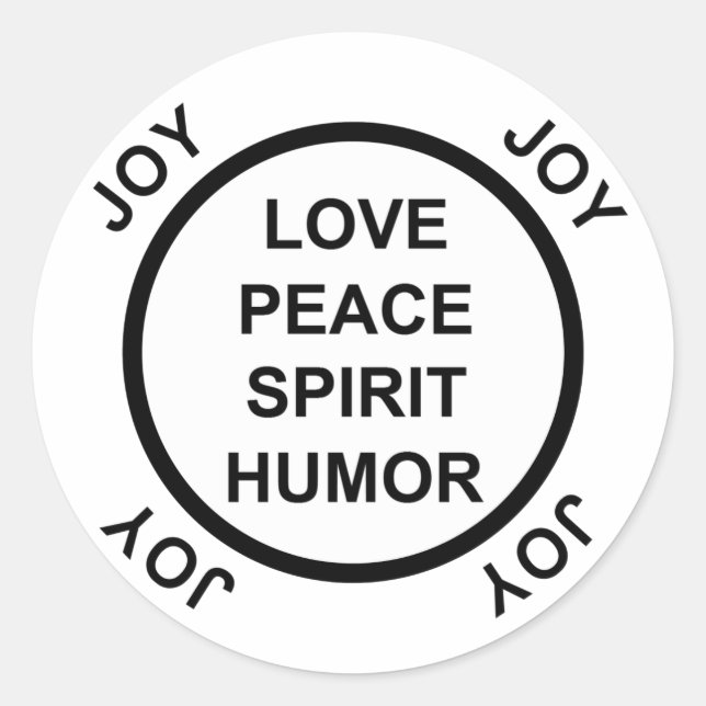 Amor, Paz, Espíritu, Humor, Alegría - Pegatinas (Anverso)