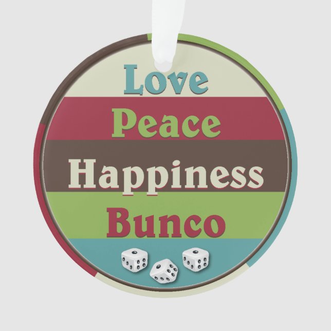 Amor, paz, felicidad, ornamento de Bunco (Anverso)