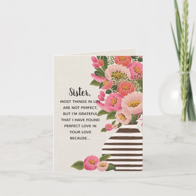 Amor perfecto en tu amor, hermana de la tarjeta de (Anverso)