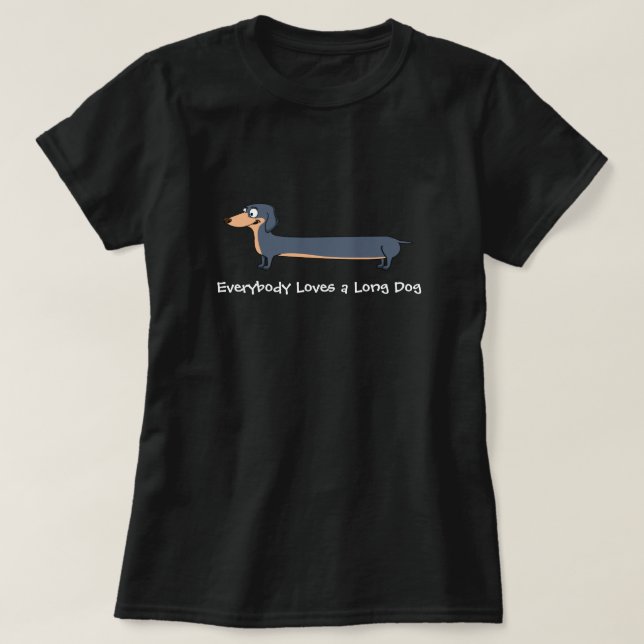 Amor Perro Largo - Camiseta Dachshund (Diseño del anverso)