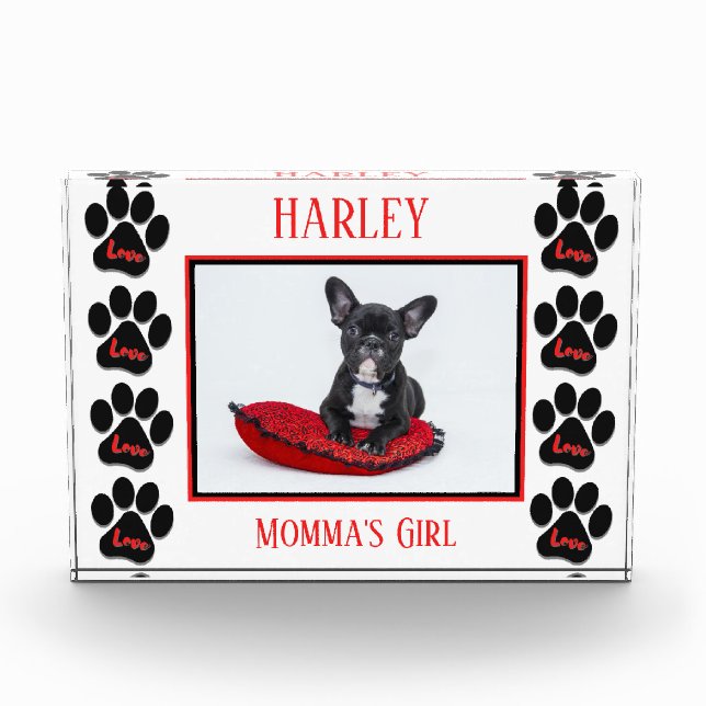 Amor Perro Paws Bloques horizontales Photoblock (Anverso)