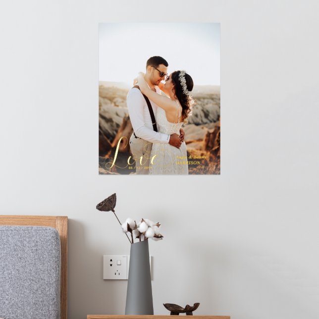 Amor | Personalizado Boda de fotografía Poster de  (In Situ (Dormitorio 2))