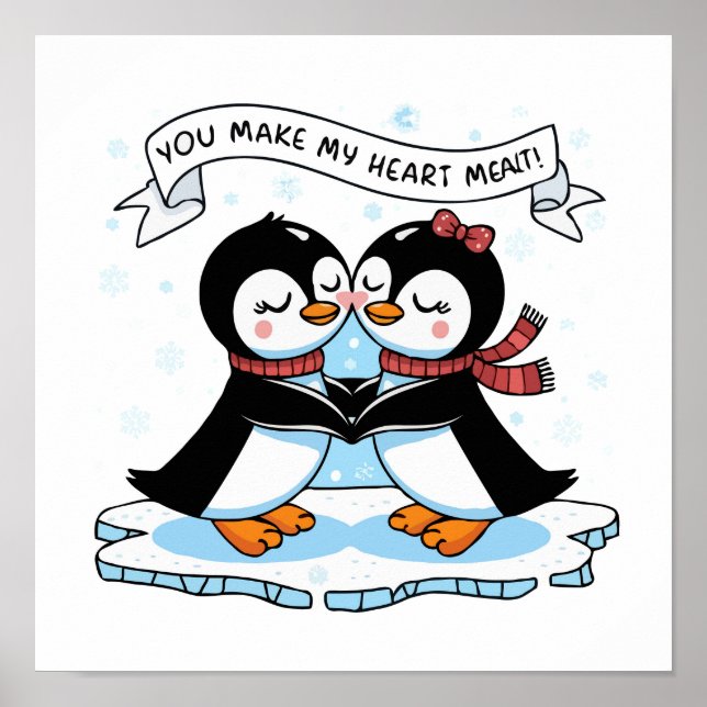 Amor pingüino: Adorable arte de parejas de "derret (Frente)