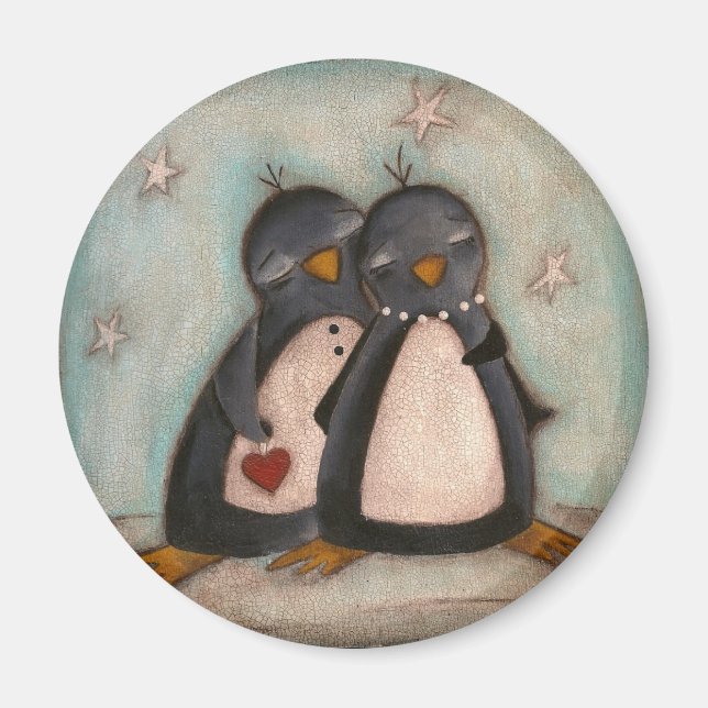 Amor pingüino - imán (Frente)