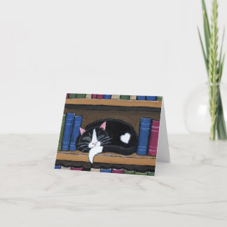 Amor por el libro | Gato durmiendo en la tarjeta d