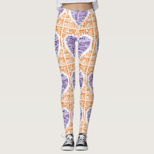 Amor Por Esquiar Naranja Pantalones De Yoga Hechos