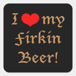 ¡Amor por la cerveza Firkin! Pegatinas