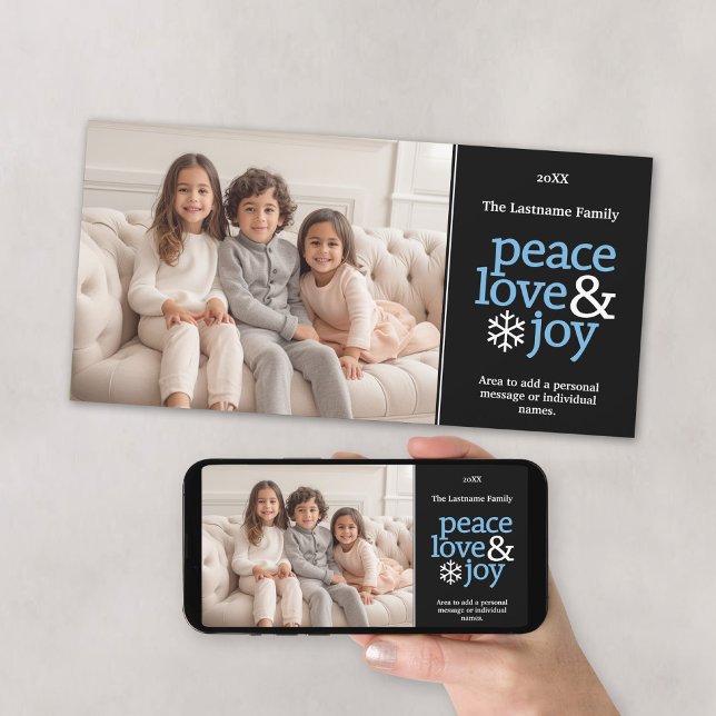 Amor por la paz y alegría - Foto simple de Navidad (Download this Christmas Photo Card and add it to your social media and send it electronically!)