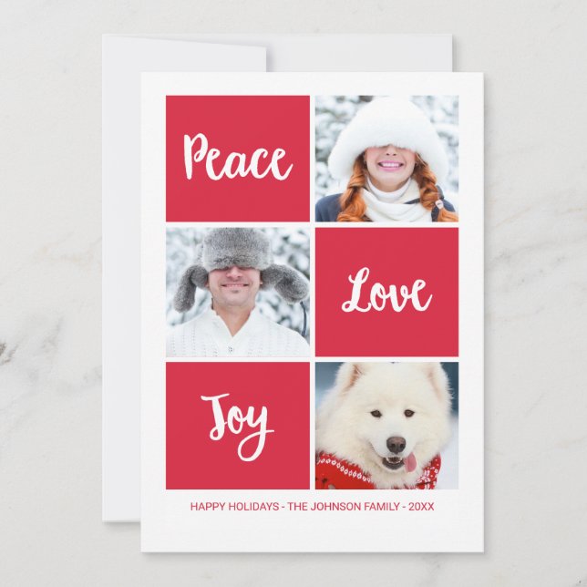 Amor por la paz y alegría | Tarjeta fotográfica de (Anverso)