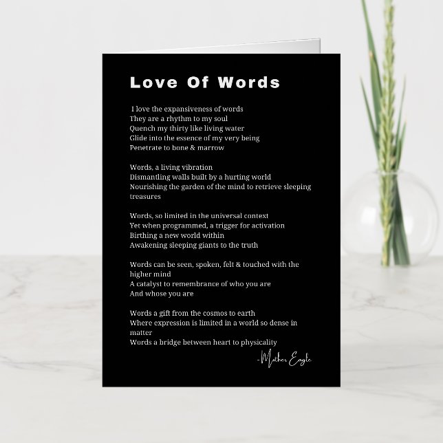 Amor por las palabras escritor poema poesía (Anverso)