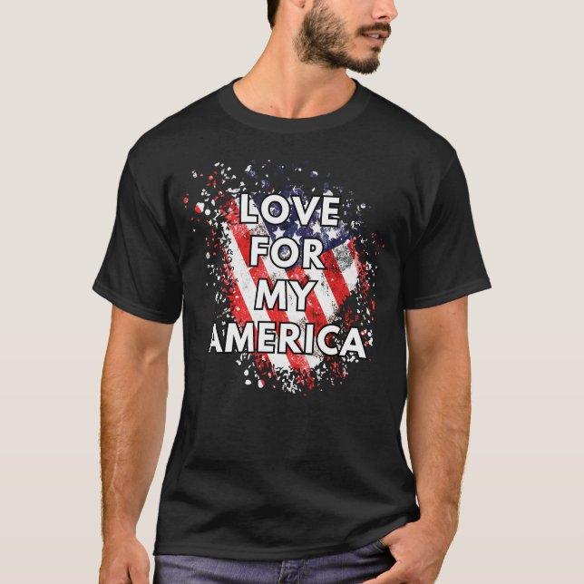 Amor por mis Estados Unidos - Camiseta Patriótica (Anverso)