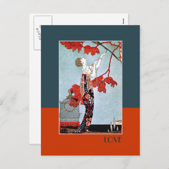 Amor. Postales El día de San Valentín Art Deco (Anverso / Reverso)