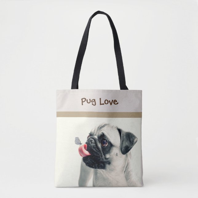 Amor Pug - PERSONALIZACIÓN - Bolso / Tote (Anverso)