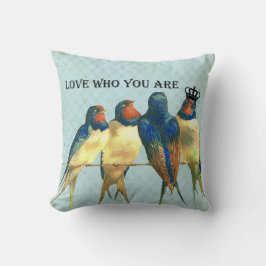 Amor que usted es almohada coronada del pájaro