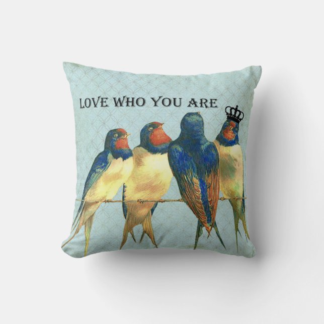 Amor que usted es almohada coronada del pájaro (Anverso)